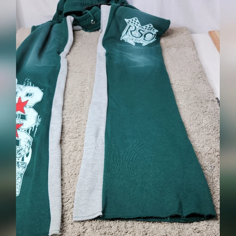 Men's 2 Piece Track Set - Rockstar Original - XL Long - Green, Red & White